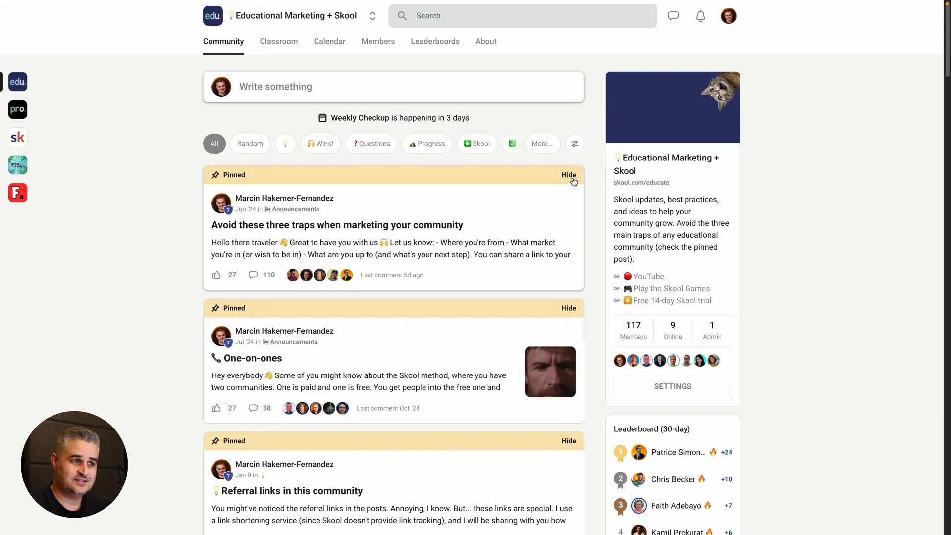 Visibility of pinned posts