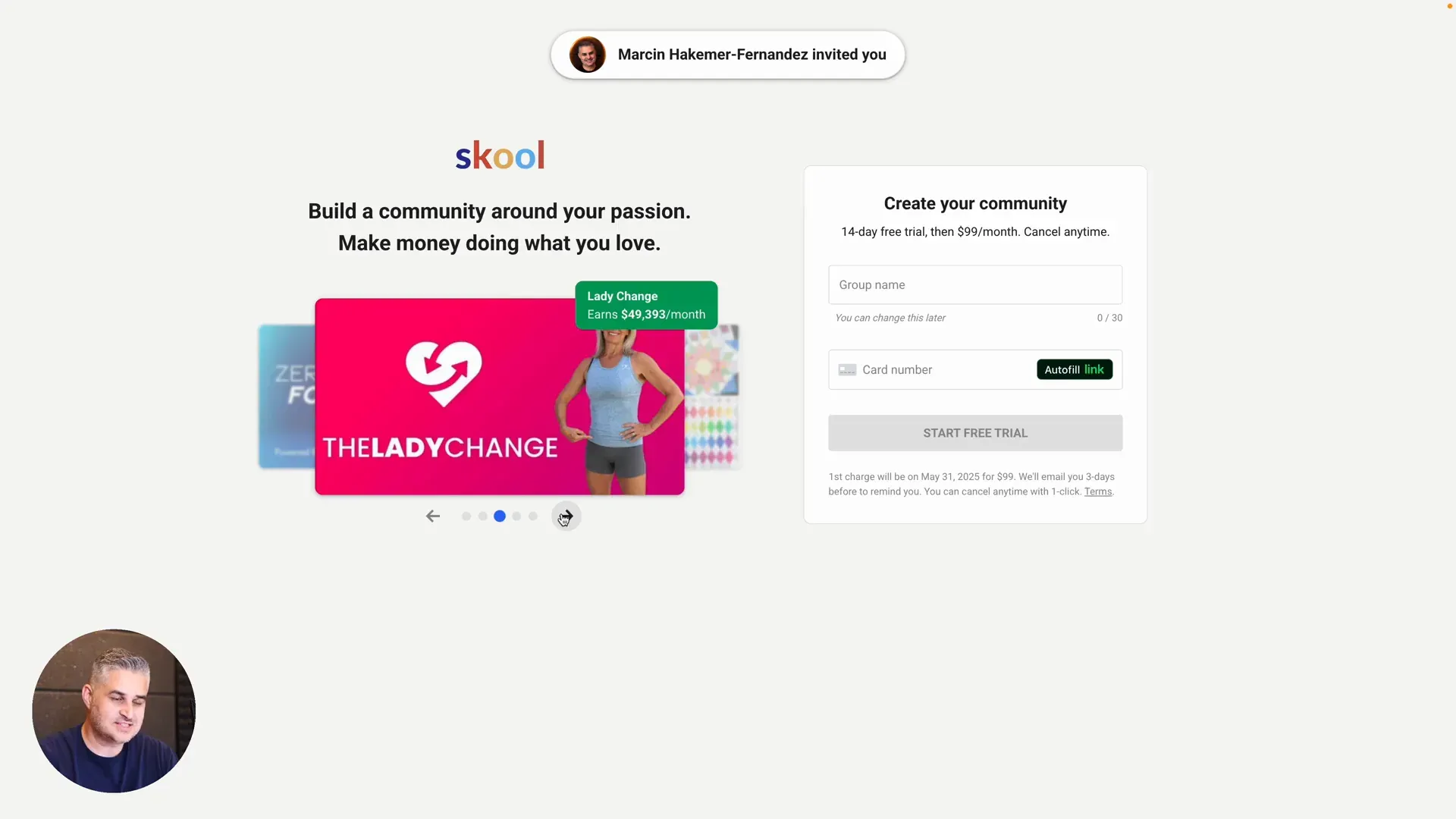 Redesigned community signup interface